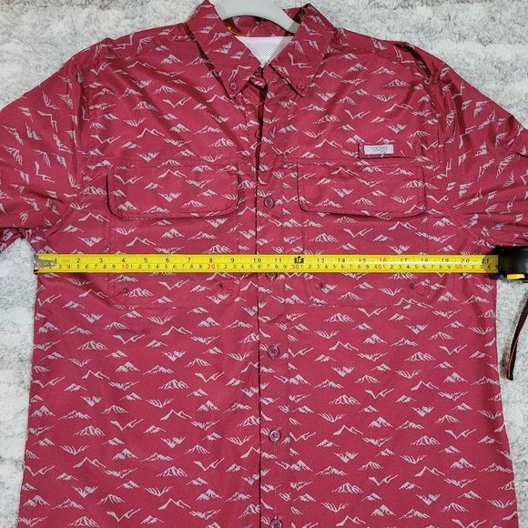 Ocean Coast Red Patterned Button-Up Shirt - Picture 8 of 11